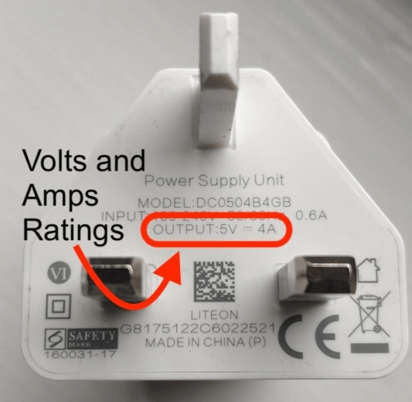 finding the watts amps and volts on a plug for the campervan battery size calculator