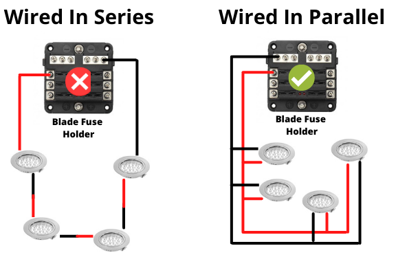 wiring campervan LED lights in series or in parallel
